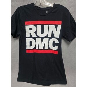 Run DMC Graphic T-Shirt Black Short Sleeve Hip Hop Logo Mens Small